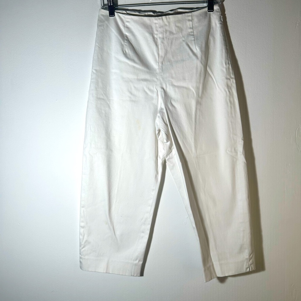 Elegant White Pendleton Cropped Pants